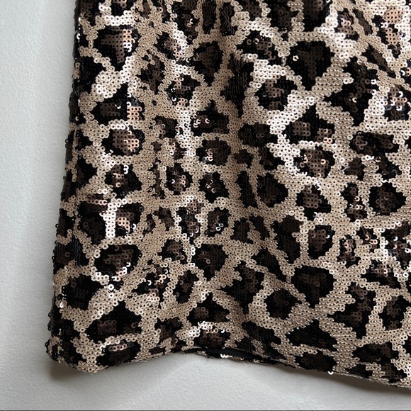 Banana Republic Sequin Leopard Print Mini Skirt NWT Size 14 - Picture 6 of 15